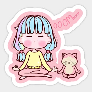 Cat and yoga lover Sticker